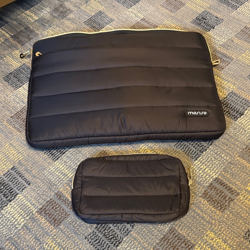Black Tablet and Accessory Sleeve Set by mosiso. Never used L15”XH10.5”